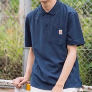 [100% original] C/*arharttttt polo shirt embroidered casual short sleeved top Oversized Solid POLO s