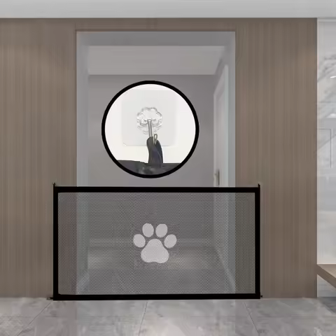 Pet Barrier Fences Portable Folding Breathable Mesh Cat and Dog Safety Fences Pet Supplies to Ensure