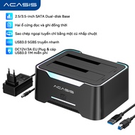 Acasis Vỏ ổ HDD 2-Vịnh 3.5 inch Sata Reader USB3.0 5Gbs phổ HDD cơ sở hỗ trợ HDD ẩn nhân bản hỗ trợ