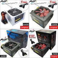 Original AVF 500W/550W/650W/750W/APS R500 (80 Plus) Power Supply with 12cm Big Size Cooling Fan - PS