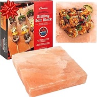 Himalayan Pink Salt Block for Grilling (8"x8") - Barbecue Grill Slab Maintains Even Temperature Hot or Cold - Naturally Adds Salty Flavor to Cooking - Perfect for Barbecues - Great BBQ Grilling Gift