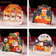 XOYU 10pcs Christmas Greeg Cards Santa Claus Snowman Elk Gift Tag Xmas Paper Blessing Cards With Envelope New Year Navidad Cards SG