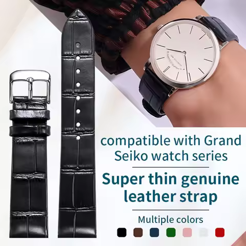 Compatible with Grand Seiko Elegance Collection Genuine Leather Watch Strap - Ultra-Thin Cowhide Ori