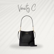 (PRE) QQH KATE SPADE FULL BLACK LEATHER LENA BUCKET BAG