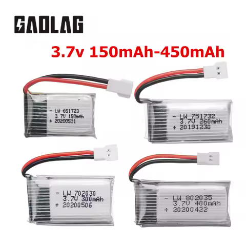 3.7V 150mAh 260mAh 300mAh 400mAh lipo Battery for Remote Control FX620 FX820 F22 SU57 Mige530 Airpla