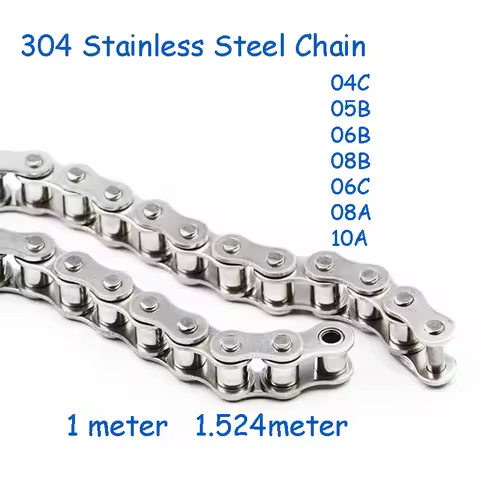 Single Row Chain 304 Stainless Steel 04C 05B 06B 08B 06C 08A 10A 1/1.524Meter Drive Chain Roller Cha
