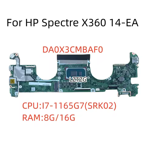 DA0X3CMBAF0 For HP Spectre X360 14-EA Laptop Motherboard CPU I7-1165G7 SRK02 RAM 8G/16G 100% Tested 
