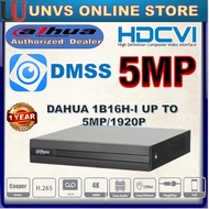 Dahua 16 Channel Recoder 16CH DVR Full HD 5.0MP DH-XVR1B16H-I UP TO 5MP(Ready Stock)