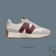 NEW BALANCE 327 White Gray Wine Red European Limited Caramel Outsole Women WS327KA [Insane-21]
