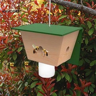 ☼WT Cedar Bee Trap Wooden Carpenter Bee Trap with Bottle – Weatherproof Outdoor Hanging Bee Catcher 