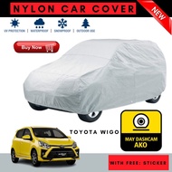 CAR COVER (NYLON) FOR TOYOTA WIGO WITH STICKER - WATERPROOF AT MATIBAY