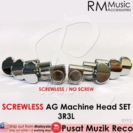 RM SCREWLESS / NO SCREW Acoustic Guitar Machine Head SET Tuning Pegs Tuner 3R3L Kapok Gitar Akustik Elektrik Guitar Part