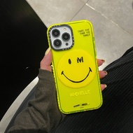 CASE.TIFY Air cushion protection Phone Case for iphone 14 14Plus 14Pro 14ProMax 13 13pro 13promax 12 12pro 12promax cute for iphone 11 11promax x xr xsmax 7+ 8+ Cartoon smiley phone case cute INS style anti-skid girl phone case man fluorescent yellow