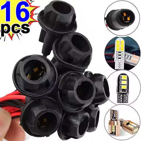 16/1pcs DC12V T10 W5W 147 Dashboard Wedge Light Bulb Socket Rubber Light Bulb Socket Lamp Holder Con