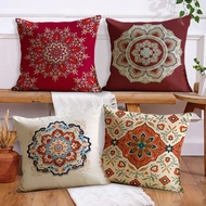 45x45cm Boho Ethnic Embroidered Cushion Cover Faux Embroidery Print Throw Pillowcase No Insert