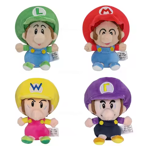4 Styles Mario Bros Plush Baby Luigi Mario Wario Waluigi Cartoon Soft Stuffed Plush Toys Dolls Birth