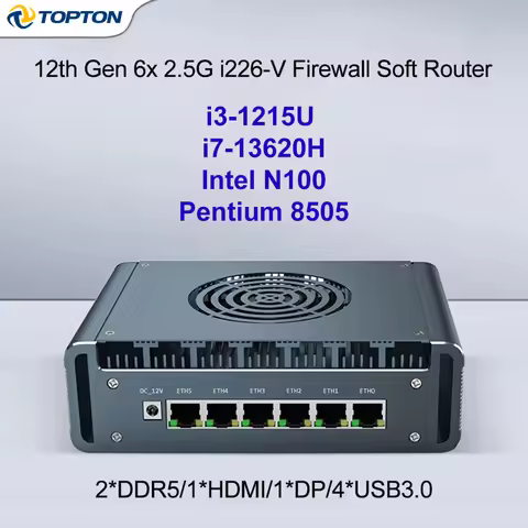 Mini PC Firewall Home Server, Intel i7 13620H i3 1215U N100, 6x2.5G i226-V LAN, pfSense Proxmox Virt