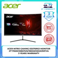 ACER Nitro Gaming ED270RS3 Monitor 27"/ FHD 1920X1080/1MS/180HZ/HDMI/DP/VA 3 Years Warranty