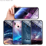 Huawei Y5P Y6S Y9S Y5 2018 Y6 Pro 2019 Prime 2020 For Hard Casing Fantasy Space Aurora Moon Starry Elk Phone Case Glass Cover Shockproof Cases