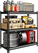 3-Tier Garage Shelving Unit, Adjustable Steel Utility Storage Rack with Metal Shelves, 770 Lbs/Shelf