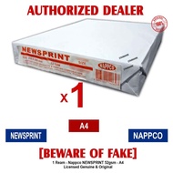 NAPPCO Newsprint Paper Papers Gray 52gsm A4 Size 8.25x11.75in News Print - 1 Ream