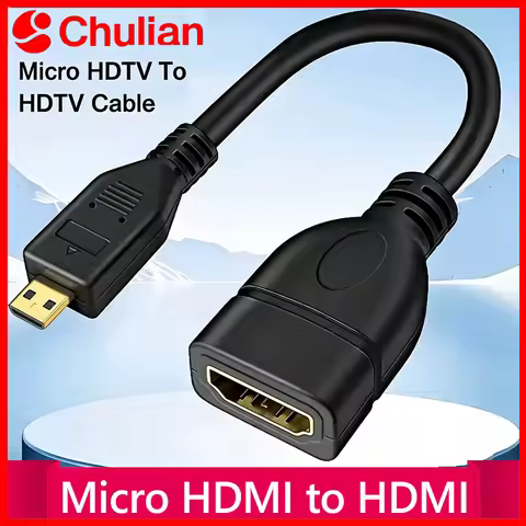 4K 60Hz Micro HDTV To HDTV Data Transmission Line for Raspberry Pi 5/Pi 4 Hero 7 6 A6000 Camera HDTV