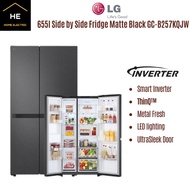 LG 655L Side by Side Fridge in Essence Matte Black GC-B257KQJW Refrigerator Peti Ais Peti Sejuk