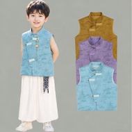 Children's Retro Vest Spring Casual Vest For Boys Chinese-Style Vest For Performances Runway Shows