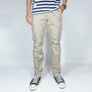 Ynh Store - Men's Long Cargo Pants - Cargo Pants - Men's Slim Fit Cream Pants