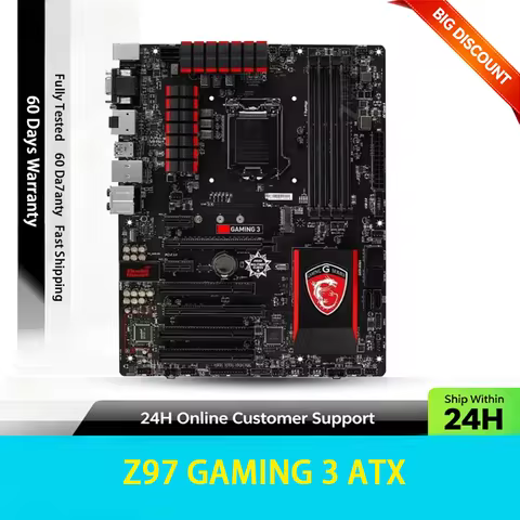 Z97 GAMING 3 ATX Motherboard LGA1150 Z97 DDR3 Max 32GB RAM M.2 Slot VGA DVI HDMI Fully Tested For In