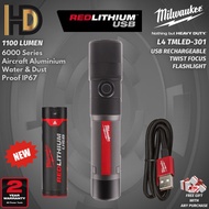 Milwaukee L4 TMLED-301 REDLITHIUM™ USB 1100L Twist Focus Flashlight