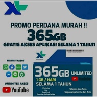 Kartu Perdana XL EXTRA 365GB - 1GB/DAY + Gratis YouTube Unlimited 1TAHUN
