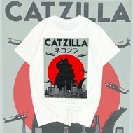 OK Apparel เสื้อยืดแขนสั้นคอกลม ลาย Catzilla ทรง oversize Cotton USA พร้อมส่ง