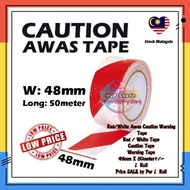 48mm Barricade Tape Awas Tape Warning Tape Caution Tape Red/White Awas Caution Warning Tape