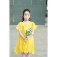 LEAH girl's Dress with square neck cute summershort sleeve for children from 3,4,5,6,7,8,9,10 years 