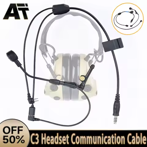 WADSN C3 Headset Wiress Version Microphone Cable Tactical Communication Hunting Shooting Earphones P