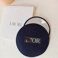 Dior/Dior Blue Fabric Round Makeup Mirror Portable Mirror Pocket Mirror Palm Size Makeup Mirror Roun