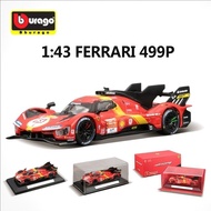 Ready Stock Z2QR BURAGO BURAGO Simulation 1: 43 Alloy Ferrari Series 499P No. 51 Car Model Decoratio
