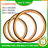 1PC COMPASS Folding Bike Tire 20 Inch Rubber Retro Outer Tyre 20x1.35（406）20x1-3/8（451）Yellow Edge Tire 349 16x1-3/8 not fold tire Bicycle Accessories