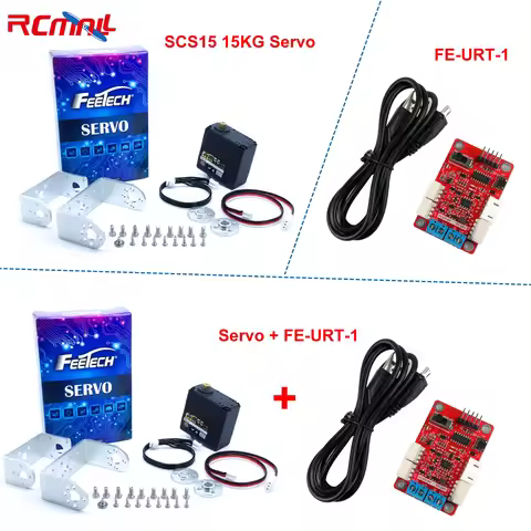 Feetech 7.4V 15KG Dual Axis Serial Bus Servo Metal Gears with Feedback Programmable TTL Servos for R