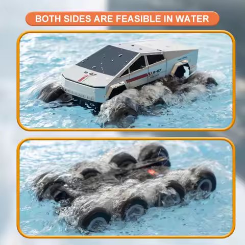 8x8 RC 8WD amphibious all-terrain rescue car, 8-wheel racing truck, 2.4G waterproof track, remote-co