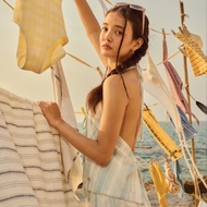 lookbookbeachclub moana top blue horizon เสื้อคล้องคอ ลายทาง สีฟ้า