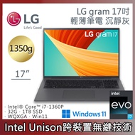 5Cgo LG gram 17-inch Silent Gray 17Z90R-G.AD79C2 2023 Model 13 (i7-1360P/ 32G/1TB/Win11/WQXGA/ 1350g) Thin and Light Portable Business Office Laptop