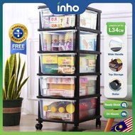 INHO L34cm (3-6 Layers) Multipurpose Moveable Storage Cabinet/Box/Drawer With Trolley With Wheels