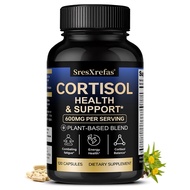 SresXrefas Cortisol Health & Support Supplement - Daily Stress Relief & Adrenal Support - Helps Comb