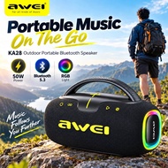 AWEI KA28 Portable Bluetooth Speaker 50W Powerful Bass RGB Light Bluetooth 5.3 7200mAh IPX5 Outdoor 