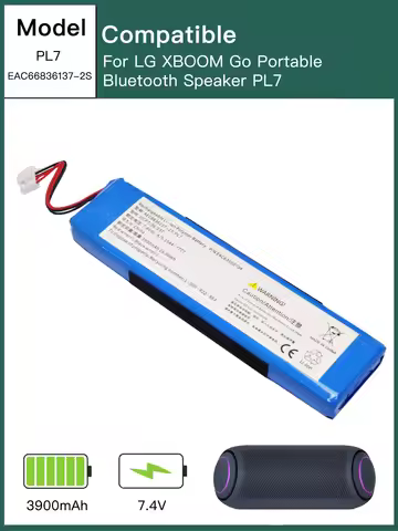 Replacement 7.4V 3900mAh Battery For LG XBOOM Go PL7 Bluetooth Speaker PN : EAC66836137-2S