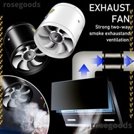 ROSEGOODS1 Mute Exhaust Fan, Air Ventilation 4'' 6'' Exhaust Fan, Powerful Pipe Toilet Black White Super Suction Ceiling Booster Household Kitchen