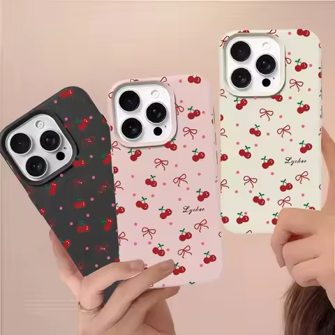 Cherry Bow Phone Case For VIVO Y400 Y17S Y19 V15 V19 V23 V23E V20 SE V21E Y21 Y31 Y15S Y85 Y11 Y50 Y