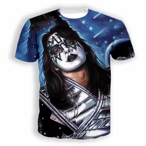 New Fashion Women/Men's 3D Print Ace Frehley Casual T-shirts Hip Hop Tshirts Harajuku Styles Tops Cl